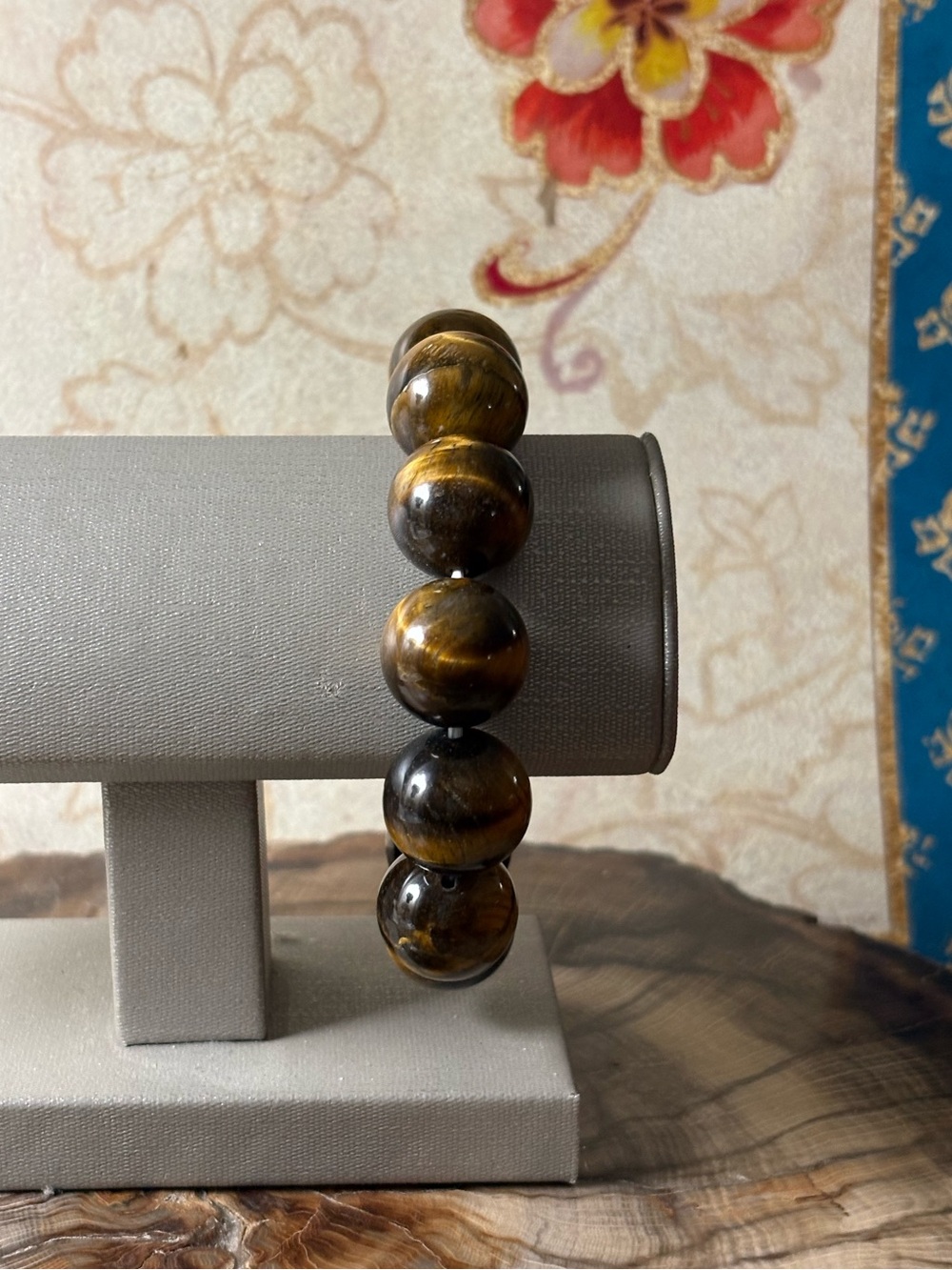 Large Tiger Eye Beaded Stretch Bracelet